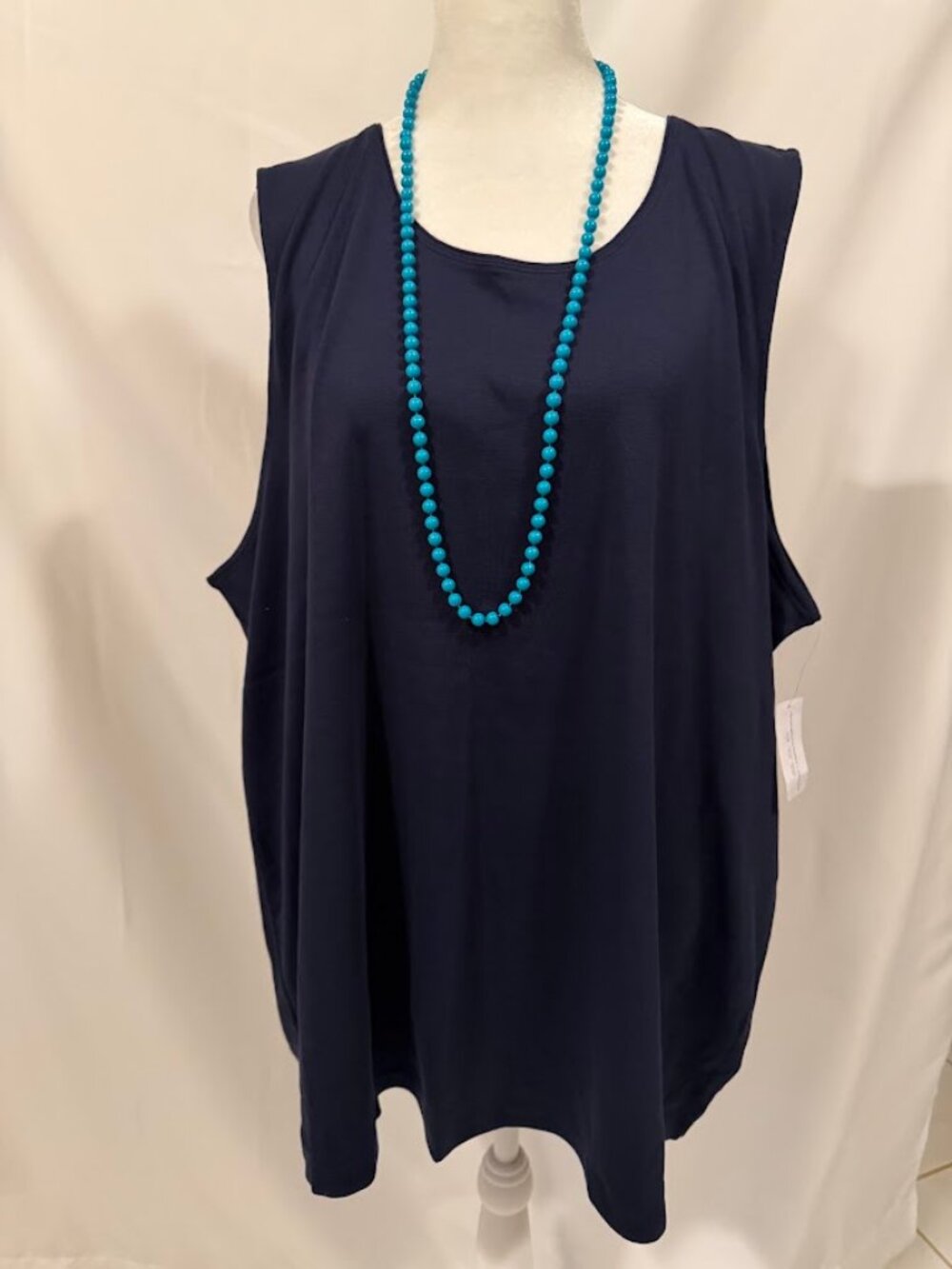 NWT CJ BANKS Navy Blue Tank Top (100% Cotton) - 3x